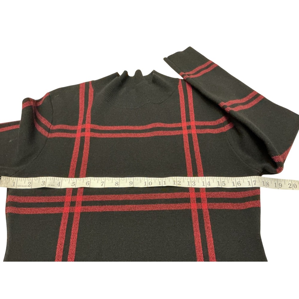 Emery Rose Womens Plaid Mock Neck Long Sleeve Bodycon Sweater Midi Dress Medium - Picture 5 of 9